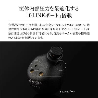黒いf-LINKポート搭載イヤホン