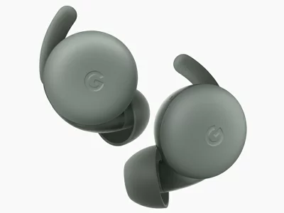 緑色のGoogle Pixel Buds
